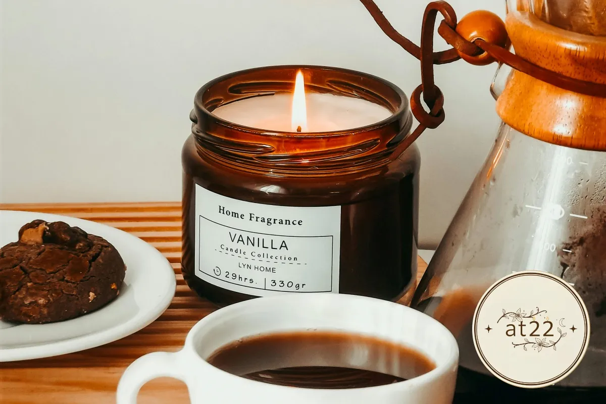 バニラの香りのアロマキャンドル